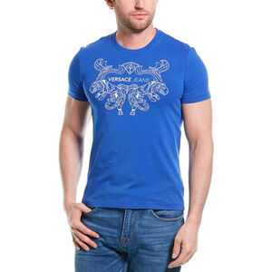 Versace Jeans T-Shirt Blue/Gold Size S Authentic